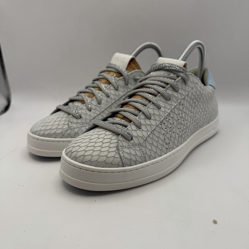P448 Women's John Margot Sneaker Shoes Blue White Cork Size EU 36 US Size 6-6.5